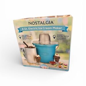 Nostalgia Turquoise and Silver Ice Cream Maker